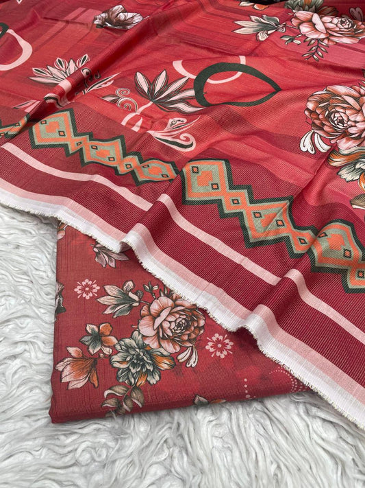 3Pc Chamki Khaddar Unstitched Suit Vol-452