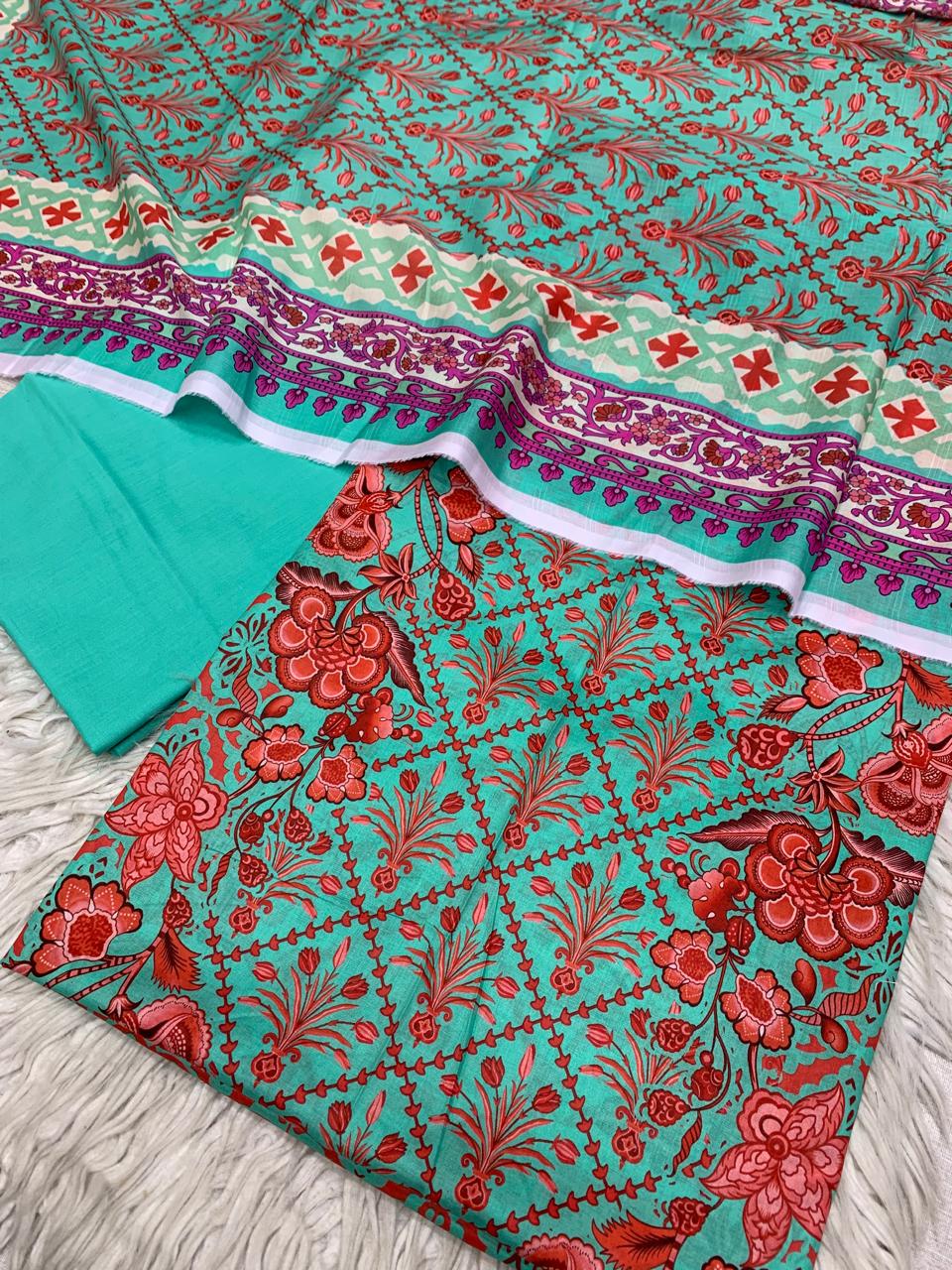 90x88 3Pc Lawn Suit Vol-0162