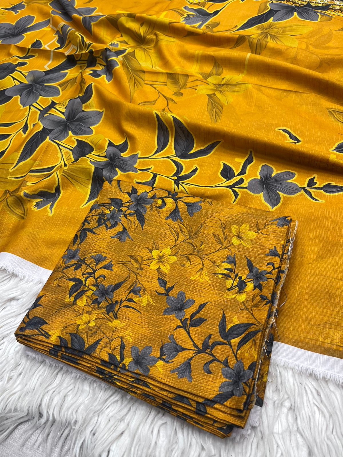 3Pc Slub Khaddar Unstitched Suit - 0091