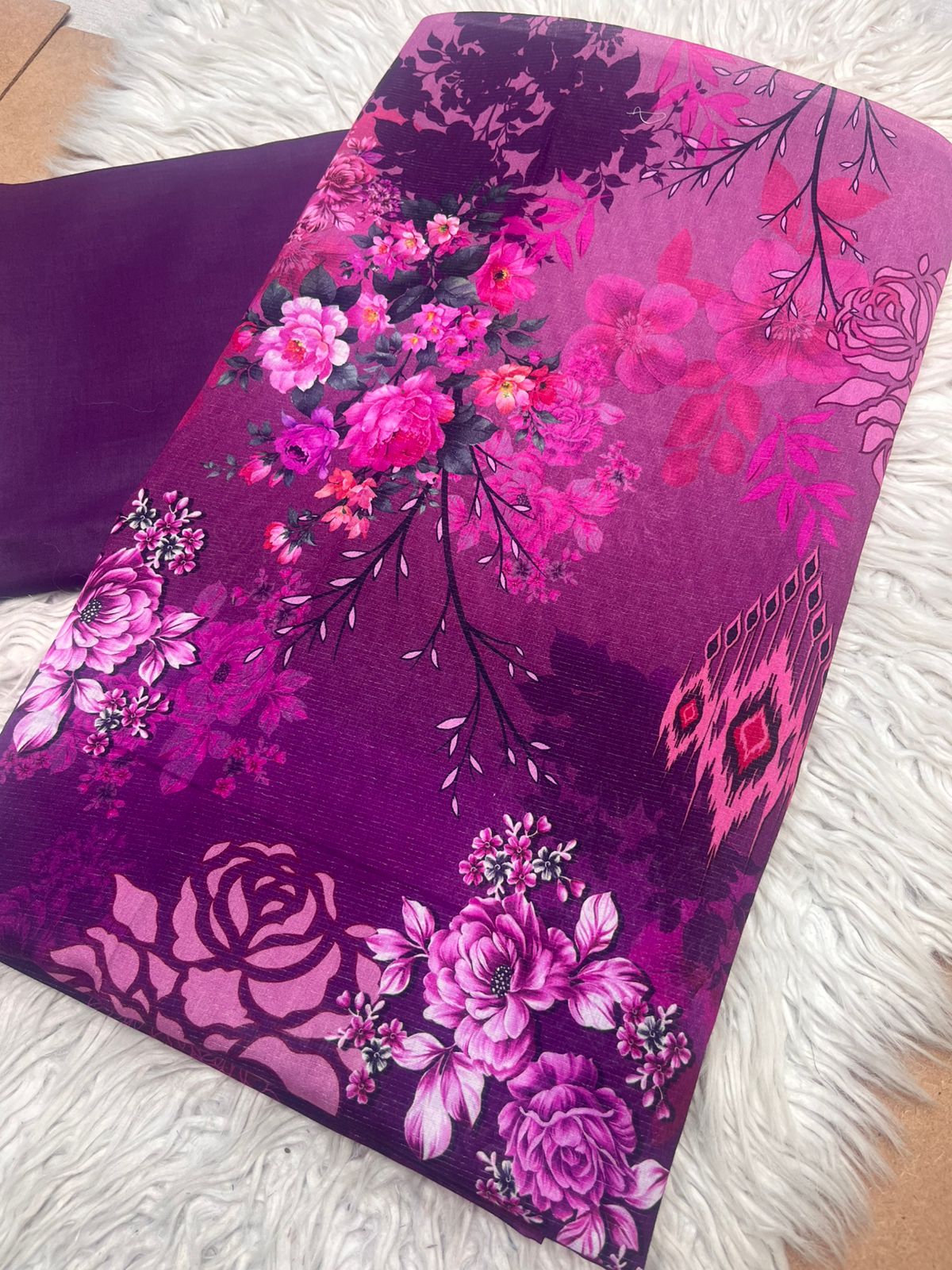 2pc Chamki Lawn Kameez & Dyed Trouser Suit Vol-944
