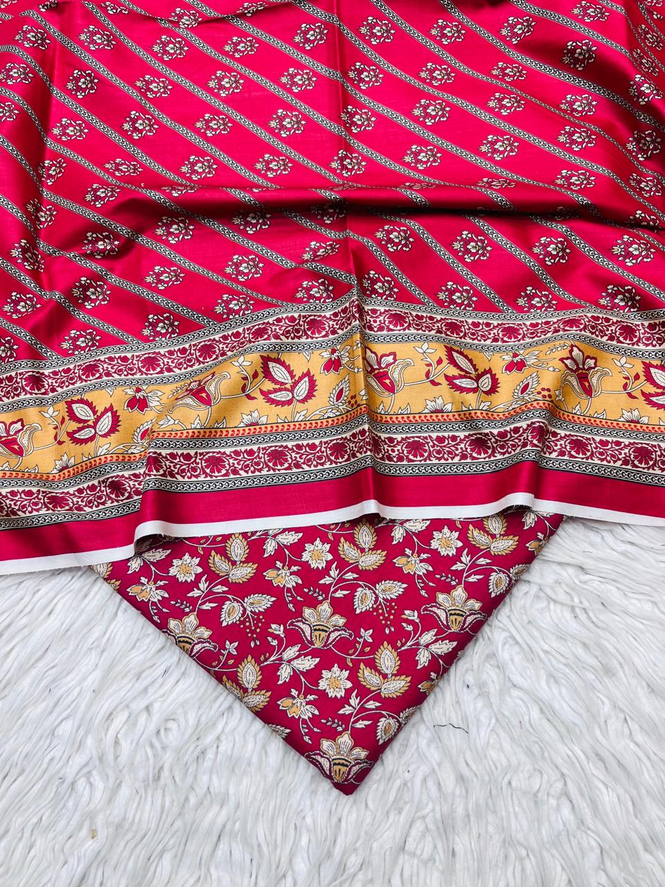 3Pc Crystal Linen Allover Suit Vol-0121