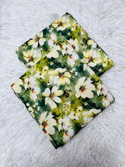 2Pc Bana Dora Linen Allover Unstitched Suit Vol-406