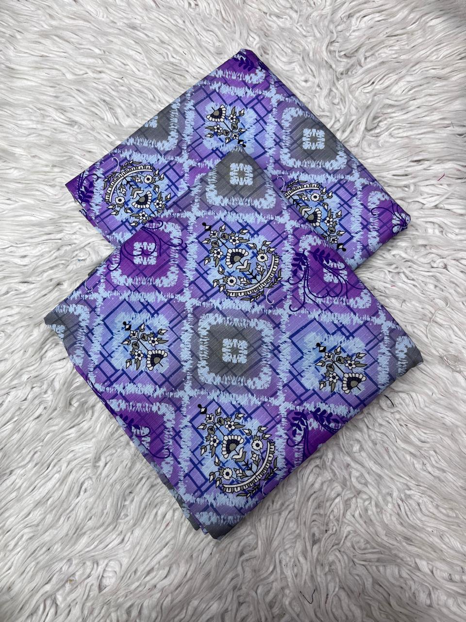 2Pc Bana Dora Linen Allover Unstitched Suit Vol-406