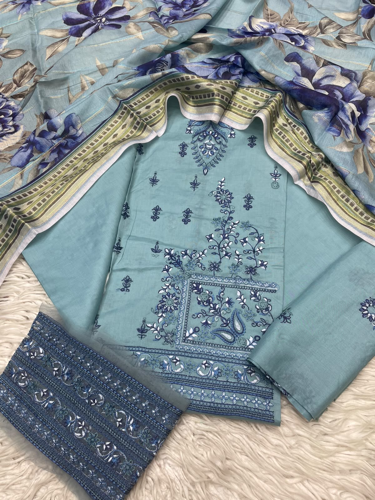 3Piece Embroidered Ricamo Dress