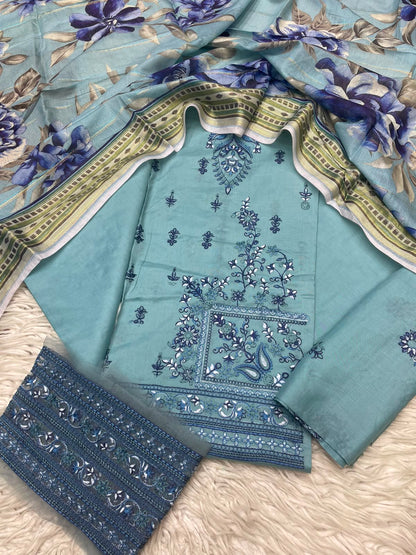 3Piece Embroidered Ricamo Dress
