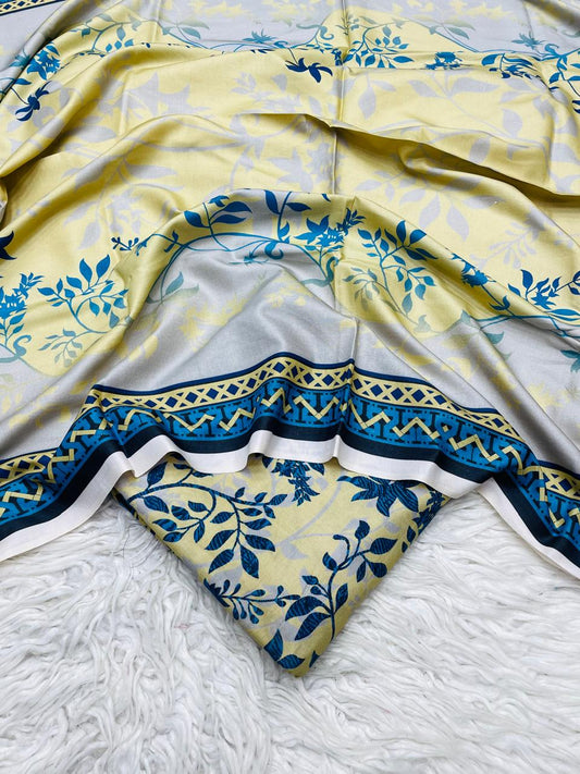 3Pc Linen Allover Unstitched Suit - 0077