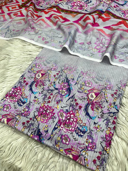 2Pc Sapphire Lawn Bana Dora Kameez & Printed Lawn Duppata Vol-3204