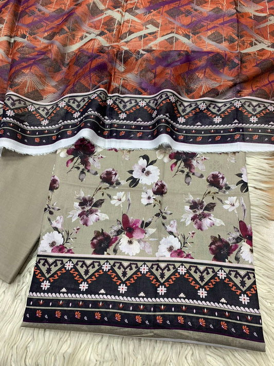 3Pc Sapphire Lawn Digital Printed Unstitched Suit Vol-0201