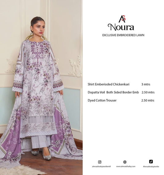 NOURA  EXCLUSIVE EMBROIDERED LAWN  0106