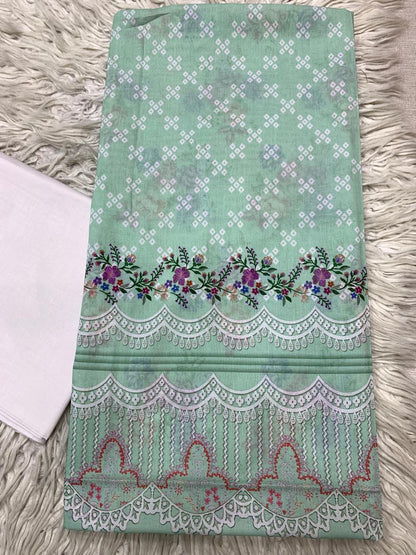 2Pc Printed Lawn Unstitched Suit 1028