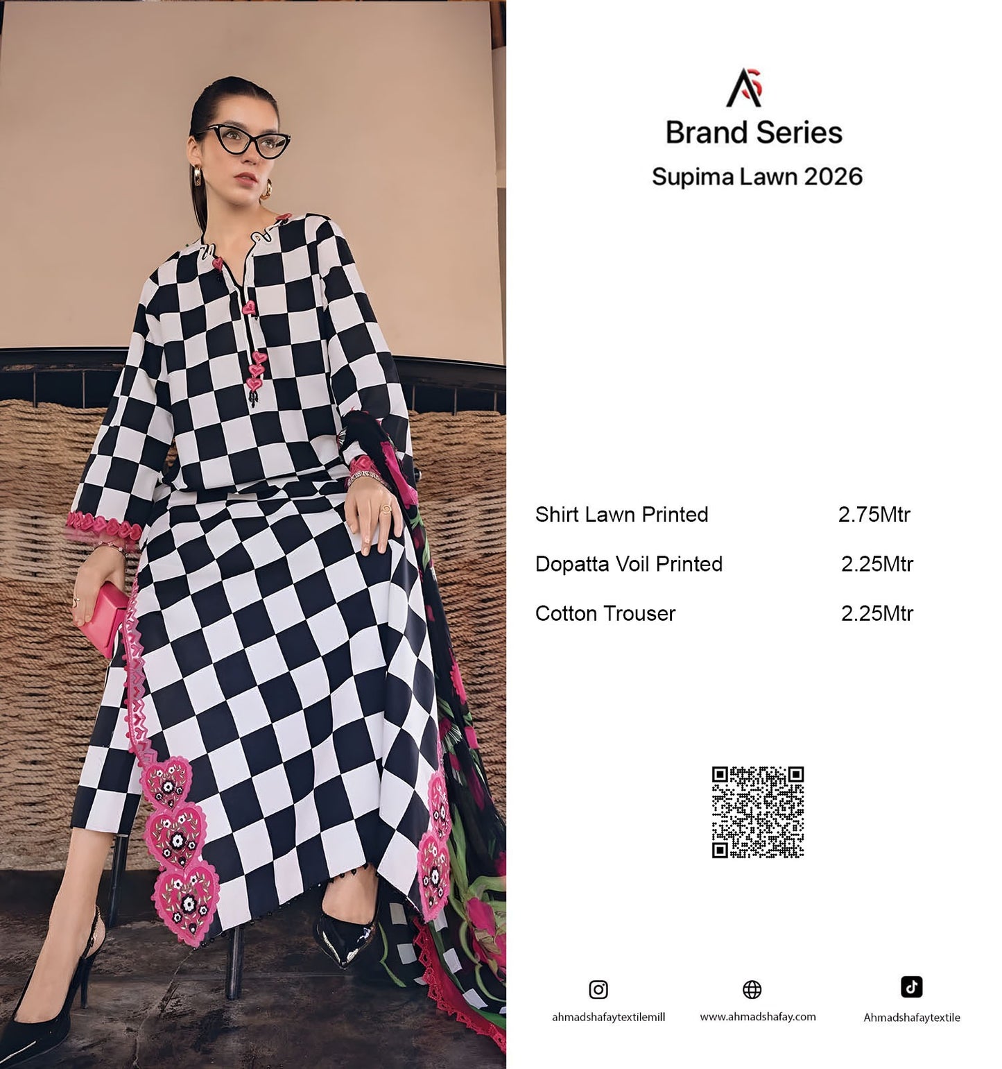 Supima Lawn 3Pc Unstitched Suit Vol-02