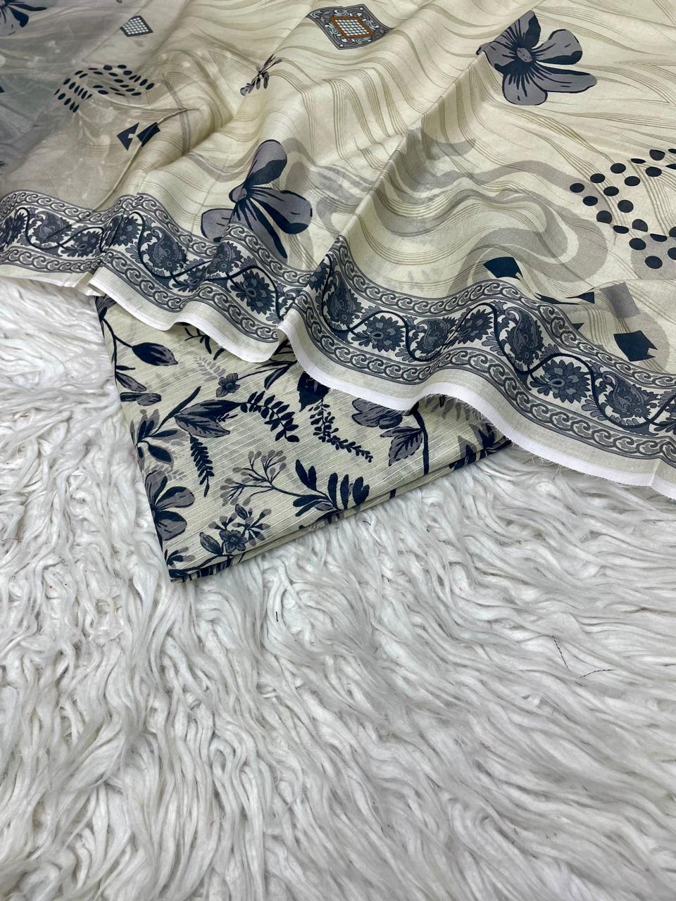 3Pc Sapphire Bana Dora Lawn Suit Vol-0119