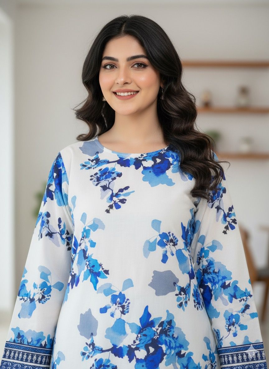 2 PC Cotton Allover Unstitched Suit Vol-1939