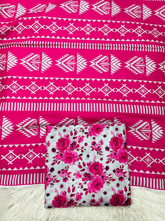 3Pc Slub Khaddar Allover Suit - 0092