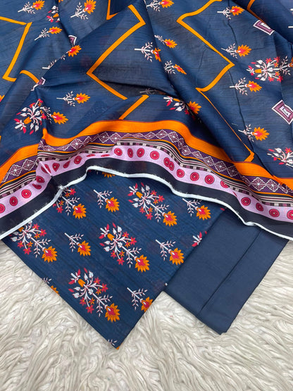 3Pc Zobia Lawn Unstitched Suit 29