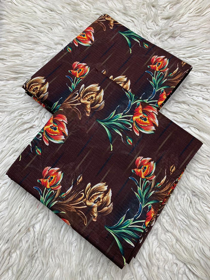 2Pc Sapphire Lawn Bana Dora Unstitched Suit Vol-479