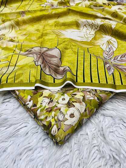 3Pc Slub Khaddar Unstitched Suit Vol-0124