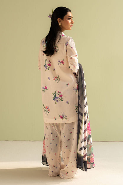 3 Peice Supima B Lawn - Ivory