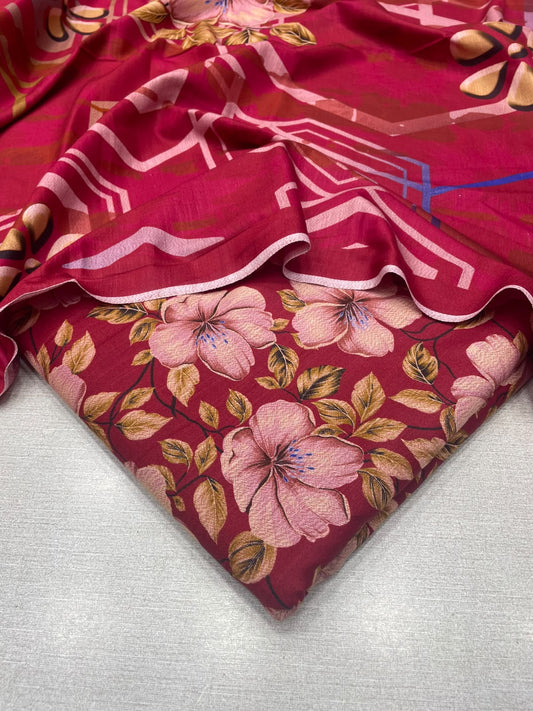 3Pc Slub Dhanak Unstitched Suit 0157