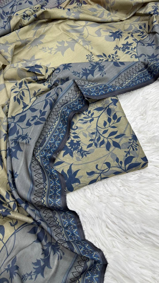 3Pc Civic Lawn Unstitched Suit - #42195