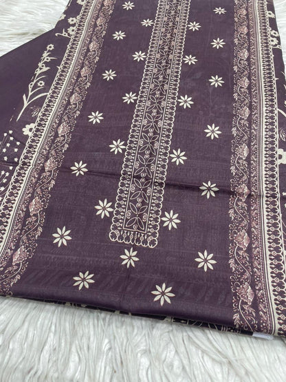 2Pc Printed Lawn Dyed Trouser  Vol-0149