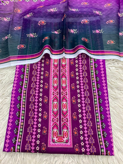 2Pc Printed Lawn Kameez & Dupatta 68