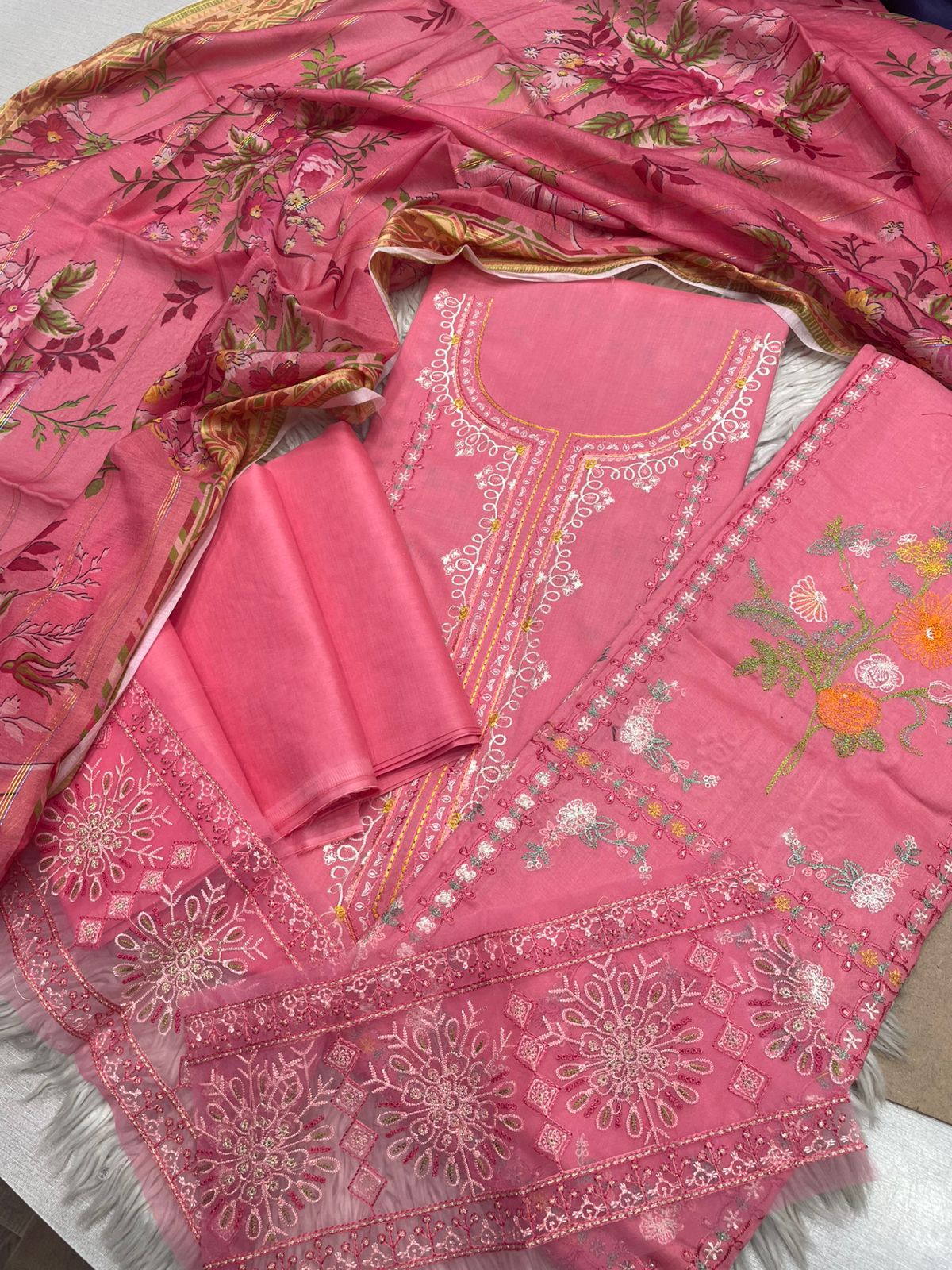 3Piece Unstitched Embroidered Ricamo