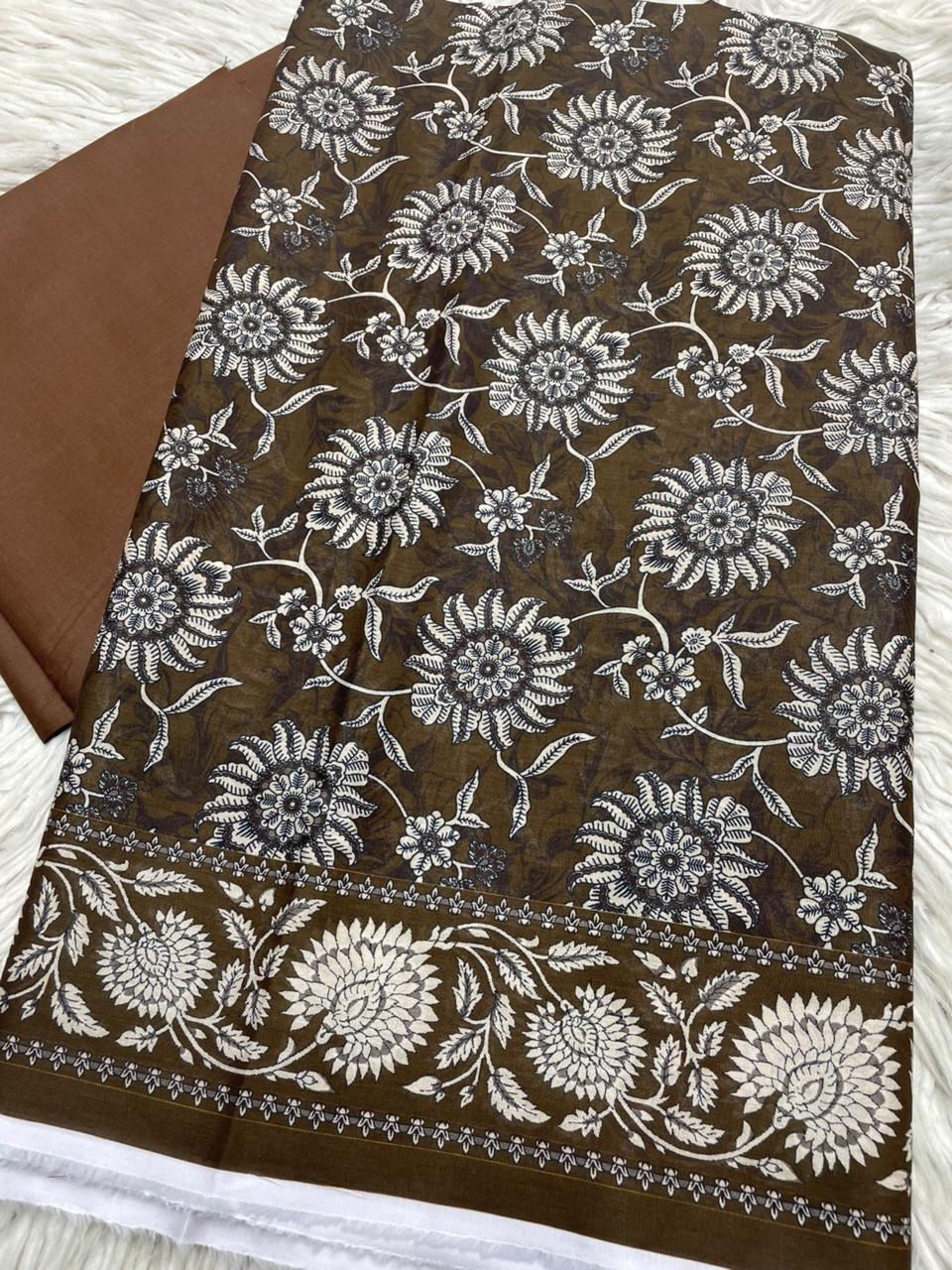 2Pc Lawn Kameez & Dyed Trouser Suit Vol-0170