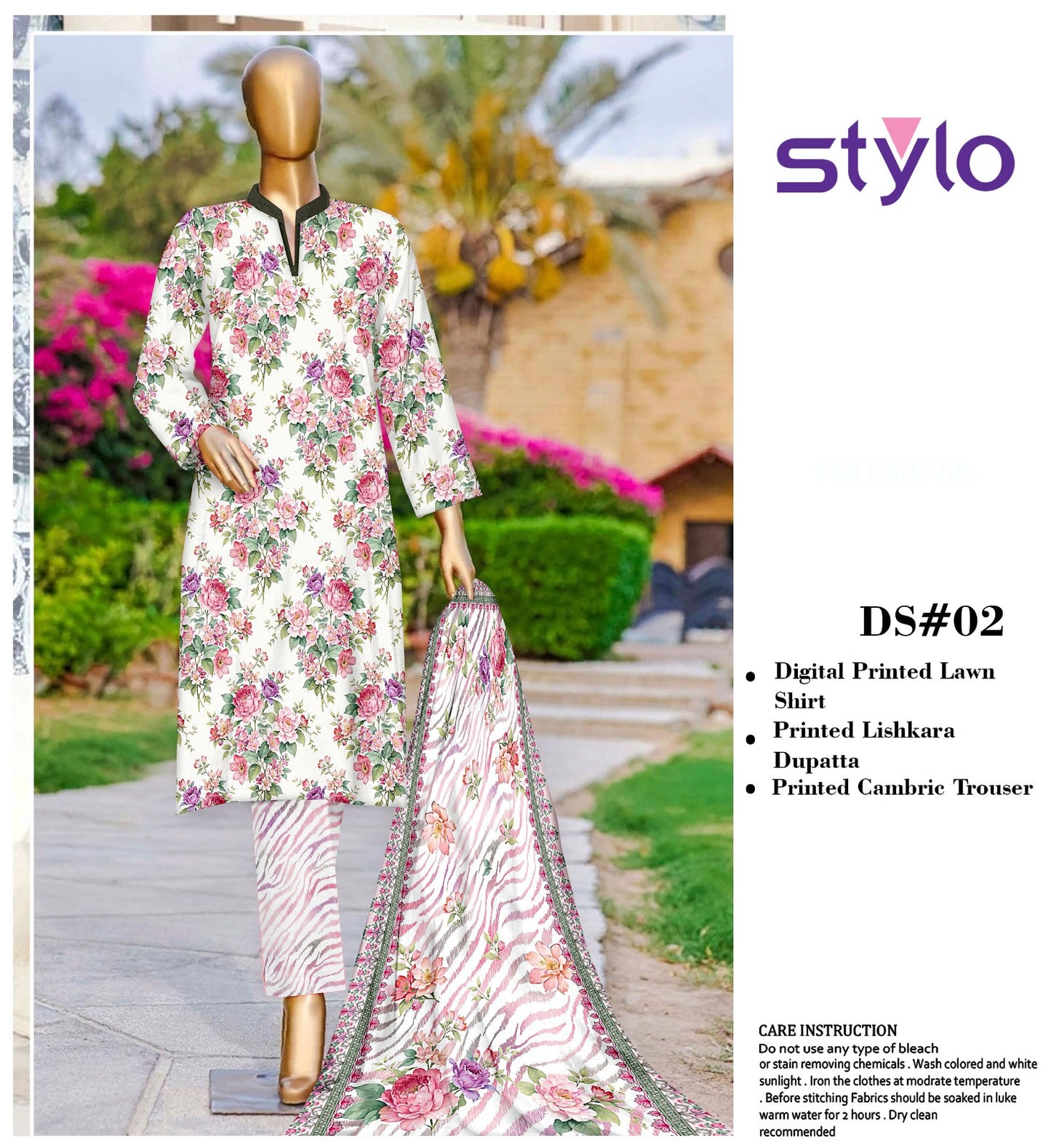 3Pc Stylo Lawn Prints Vol-0011