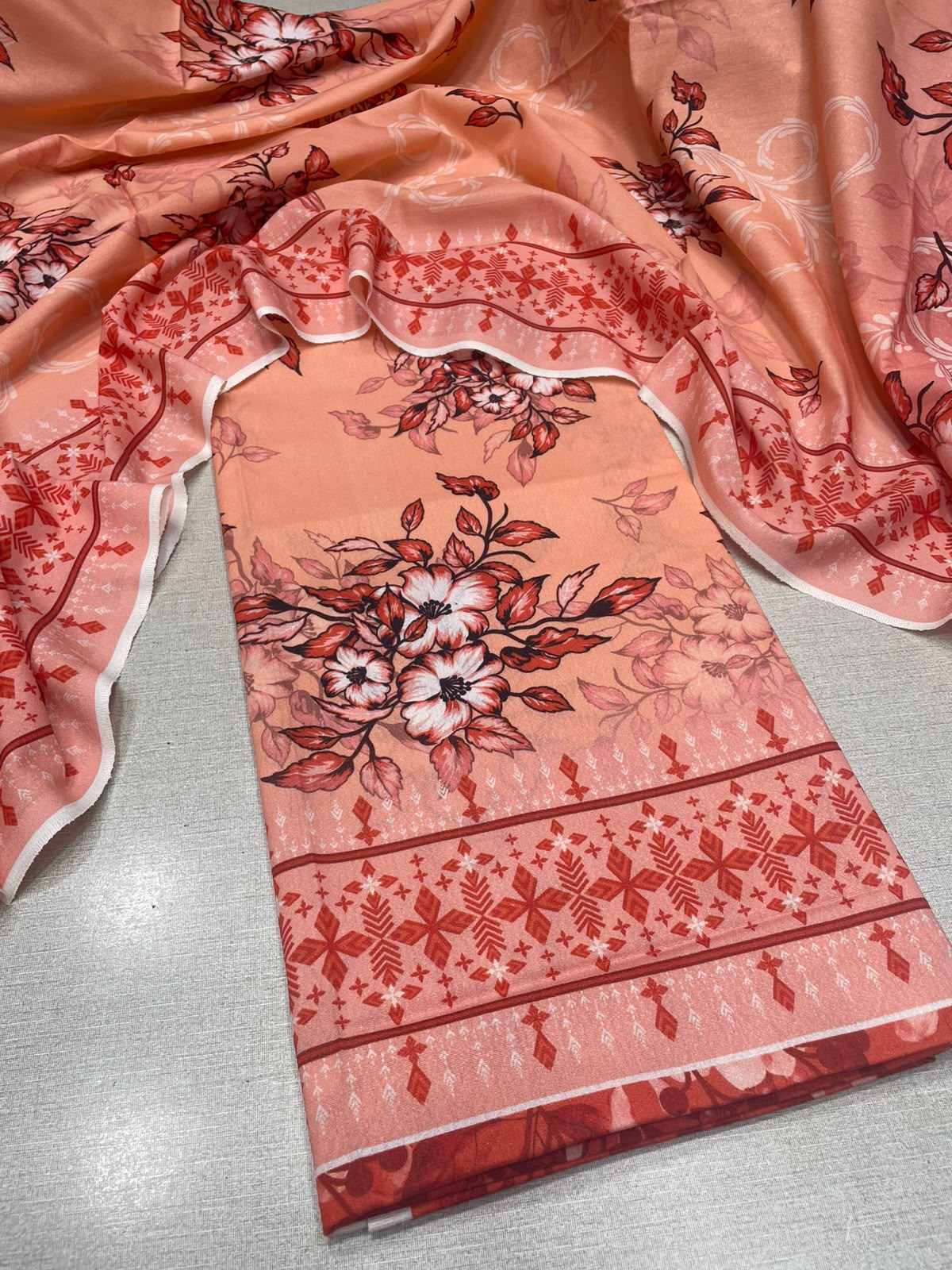2Pc Karandi Kameez & Dupatta Unstitched Suit 66