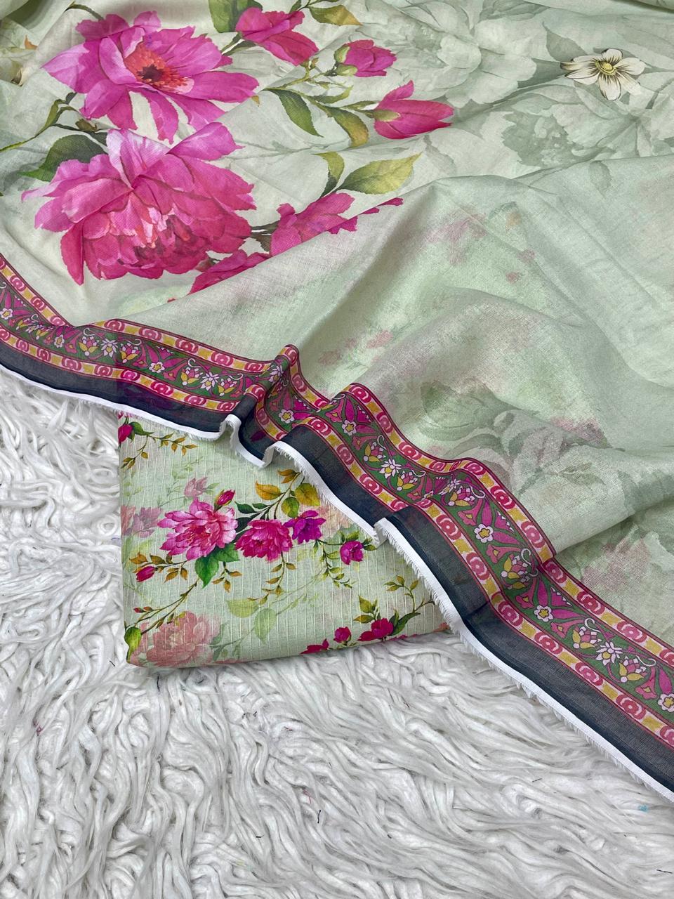 3Pc Sapphire Bana Dora Lawn Suit Vol-0119