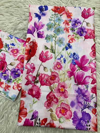 2Pc Supima Lawn Kameez & Trouser Printed Suit  Vol-02