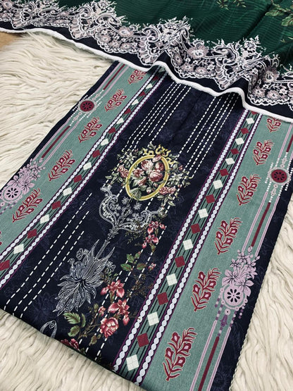 2Pc Noura Print Lawn Suit Vol-0140