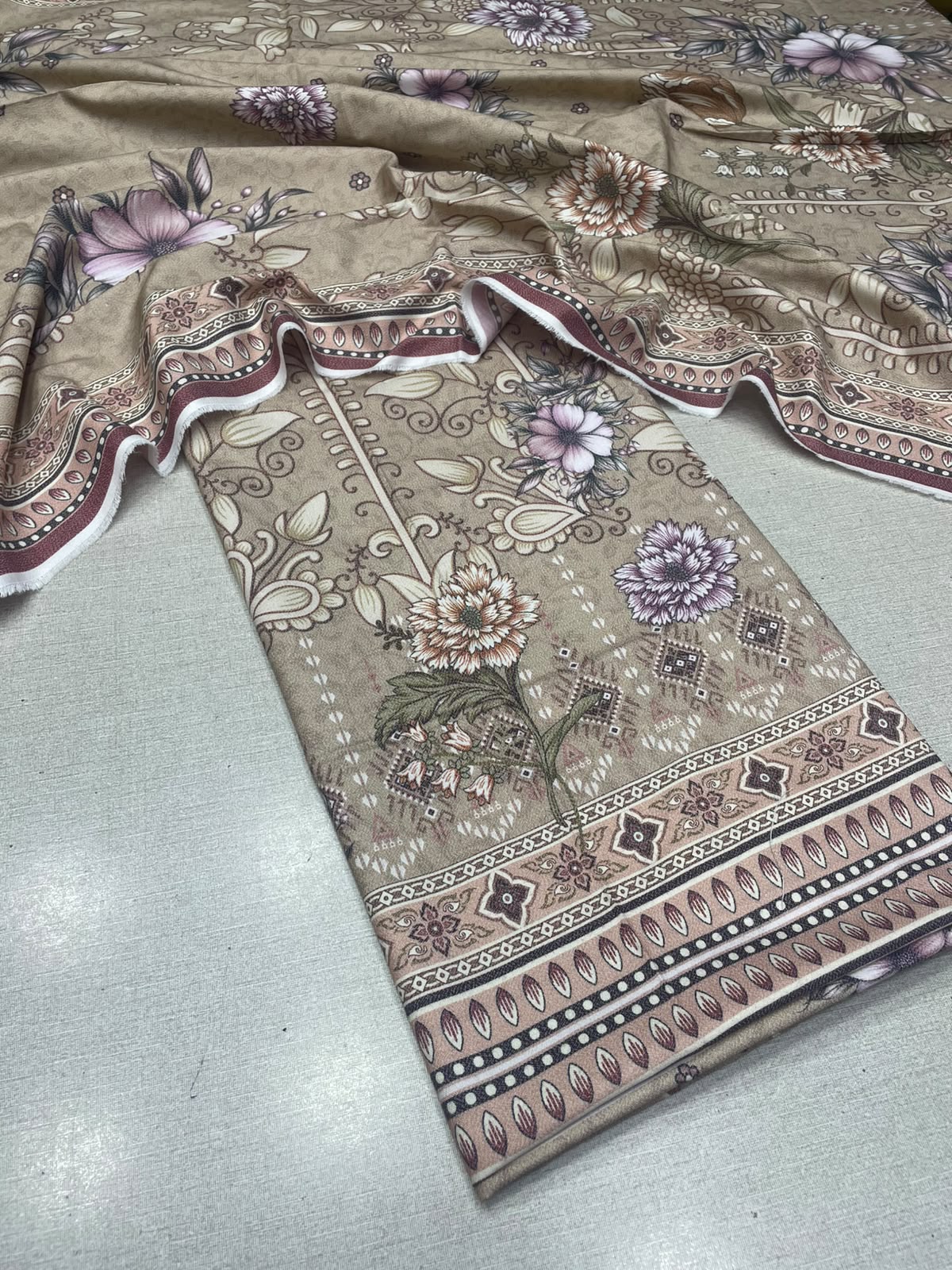 2Pc Dhanak Kameez & Dupatta Unstitched Suit 74