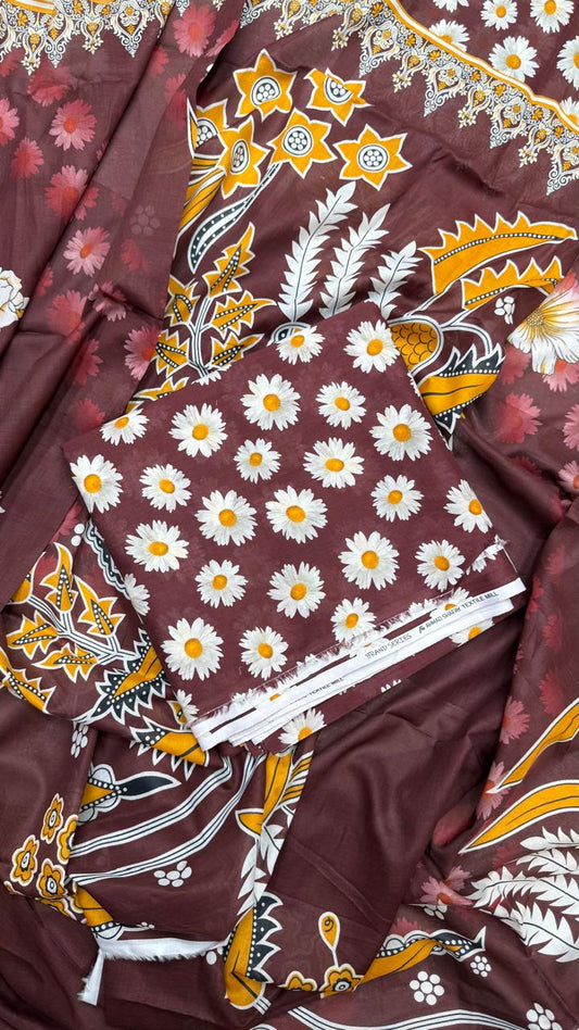 3Pc Lawn Unstitched Suit - #31041