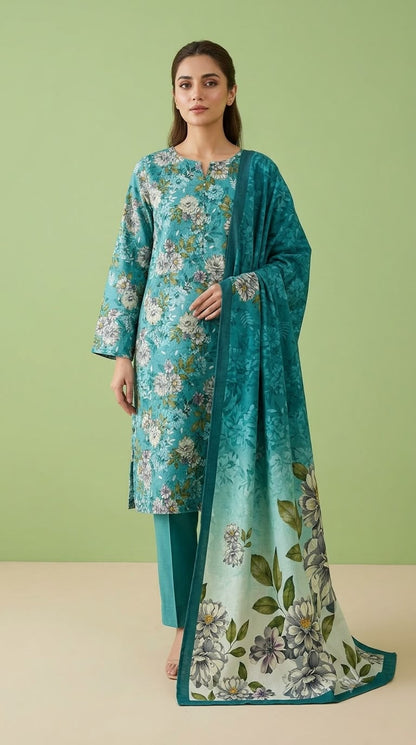 3Pc Slub Khaddar Unstitched Suit 24