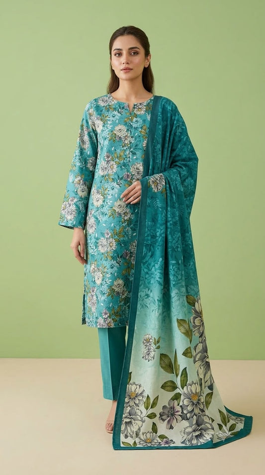 3Pc Slub Khaddar Unstitched Suit 24