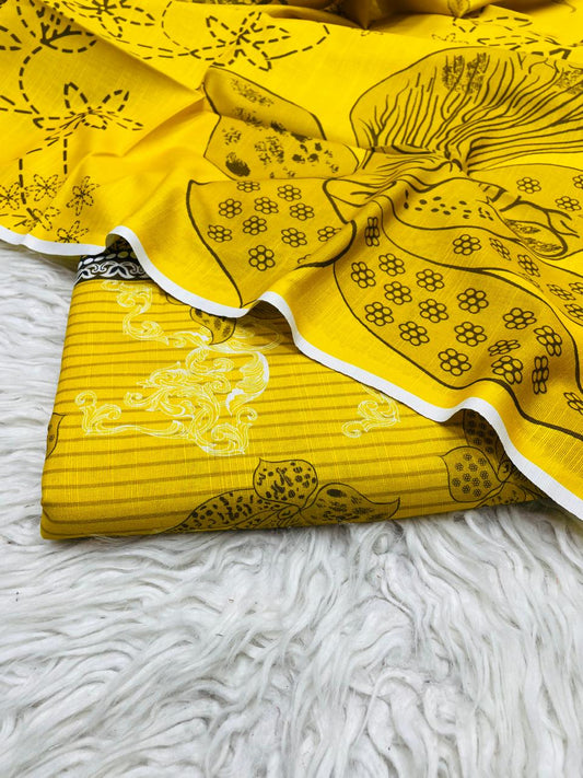 3 PC Slub Khaddar Allover Suit Vol-0110