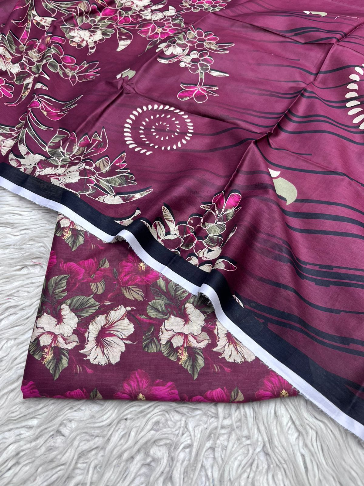 3Pc Lawn Allover Digital Printed Unstitched Suit Vol-0145