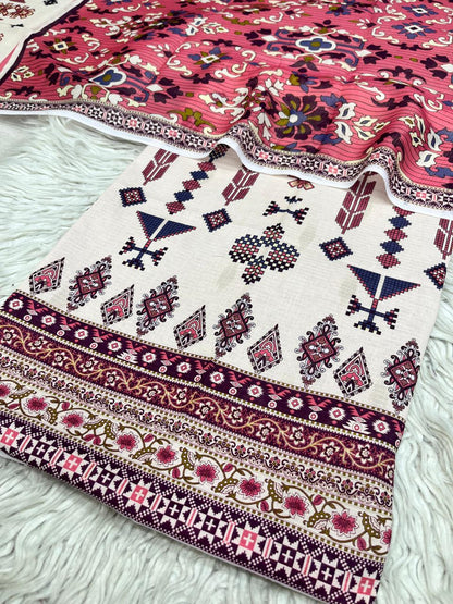 2Pc Lawn Bana Dora Kameez & Cortrai Duppata Vol-3197
