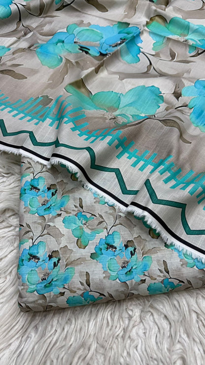 3Pc Slub Khaddar Unstitched Suit Vol-0124