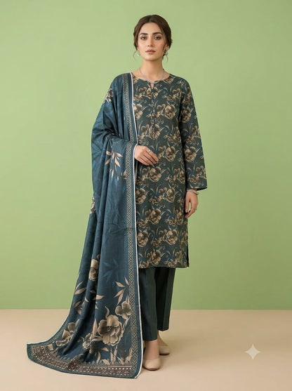 3Pc Slub Khaddar Unstitched Suit 24