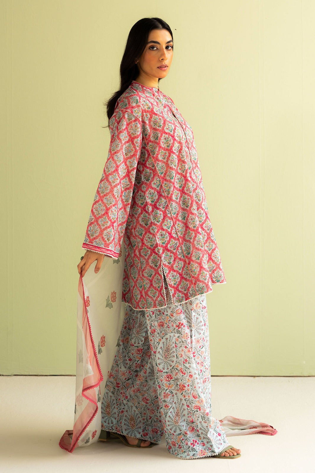 3Pc Supima Lawn Unstitched Suit 1432