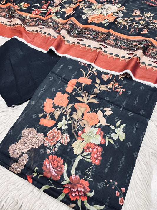 3Pc Supima Lawn Suit Vol-0011