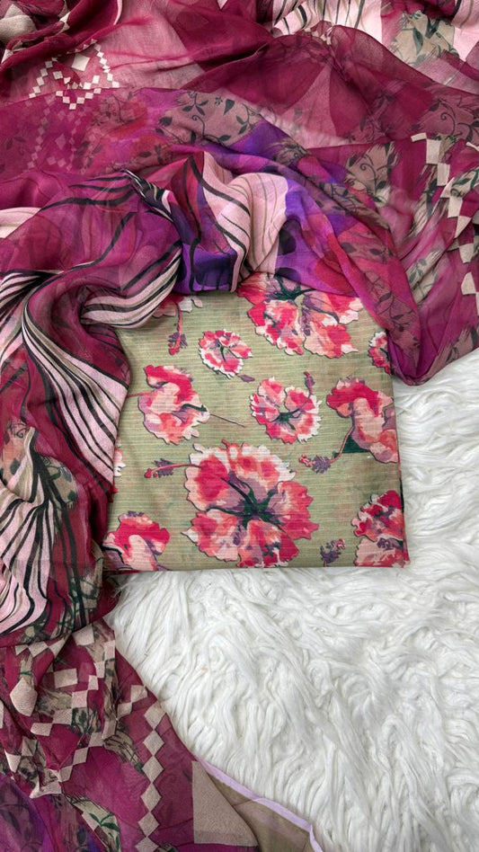 3Pc Nino Lawn with Chiffon Dupatta - #38298