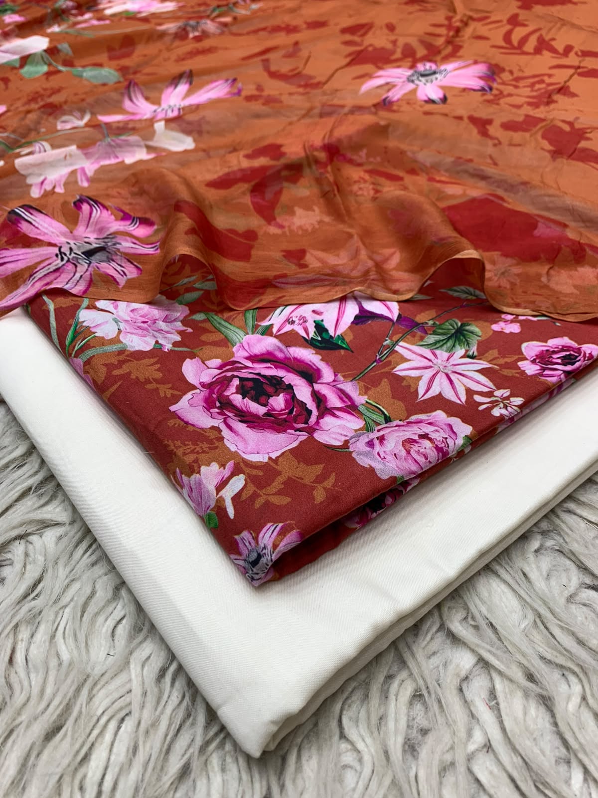 90x88 3Pc Premium Lawn Suit Vol-0020