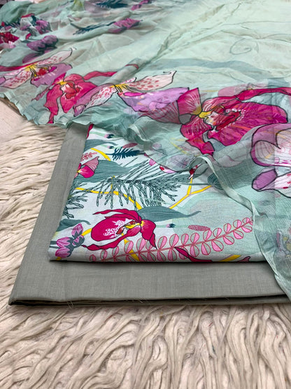 90x88 3Pc Premium Lawn Suit Vol-0020