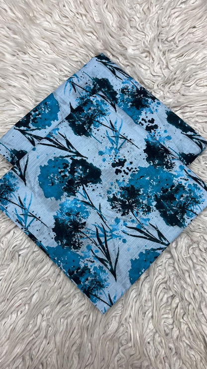 2Pc Supima Cross Slub Lawn Unstiched Suit  Vol-03