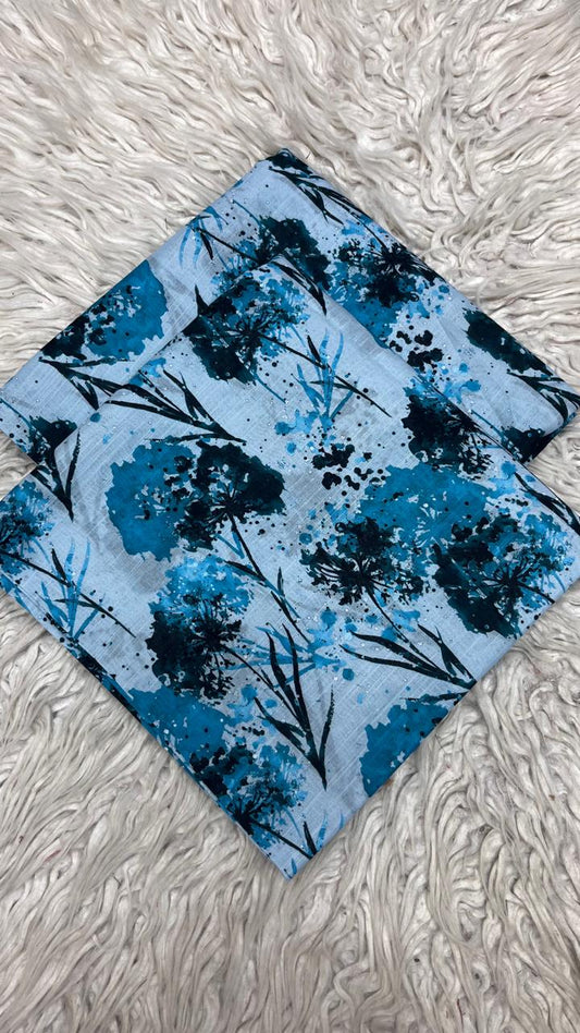2Pc Supima Cross Slub Lawn Unstiched Suit  Vol-03