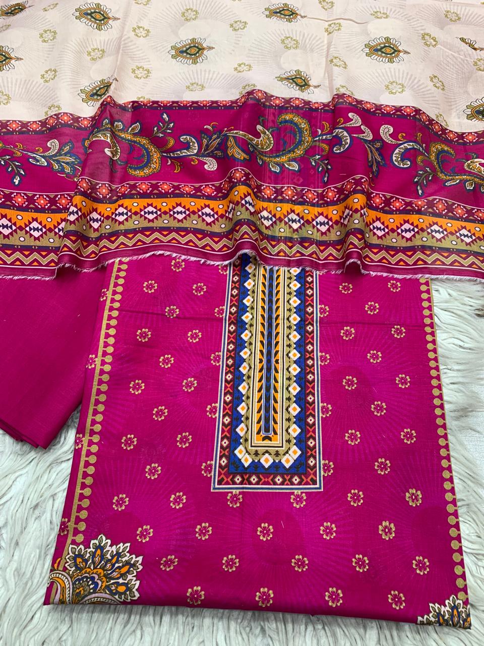 3Pc Sapphire Lawn Digital Printed Unstitched Suit 0200